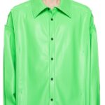 Green Pure Light Faux Leather Shirt - Refreshing Style