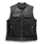 Men's Synthesis Pocket System Leather-Textile Vest - Harley Davidson-Inspired