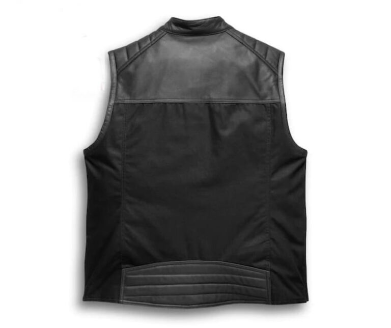 Mens Synthesis Pocket System LeatherTextile Vest Harley Davidson leather vest