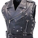 Chromed Out Leather Motorcycle Vest