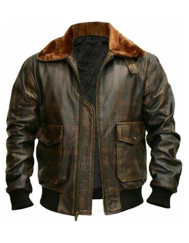 Mens Distressed Brown G1 Aviator A2 Bomber Leather Jacket