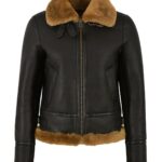 Womens RAF B3 Flying Bomber Aviator Style Leather Jacket