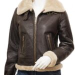 Women's Brown Sheepskin Flying Jacket