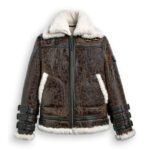 Double Tone Men Brown Shearling Aviator Leather Jacket: A Timeless Classic for the Modern Gentleman