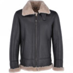 Men's Brown Shearling Real Black Leather Bomber Jacket: A Style Staple for Discerning Gentlemen