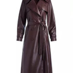 Chic Marron Leather Coats for Women