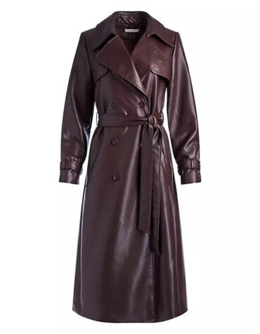 Marron leather coats for women