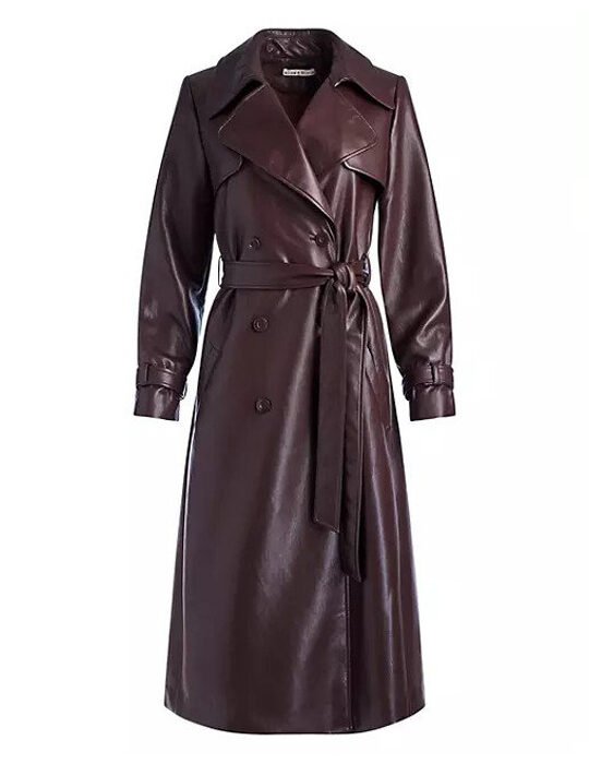 Marron leather coats for women