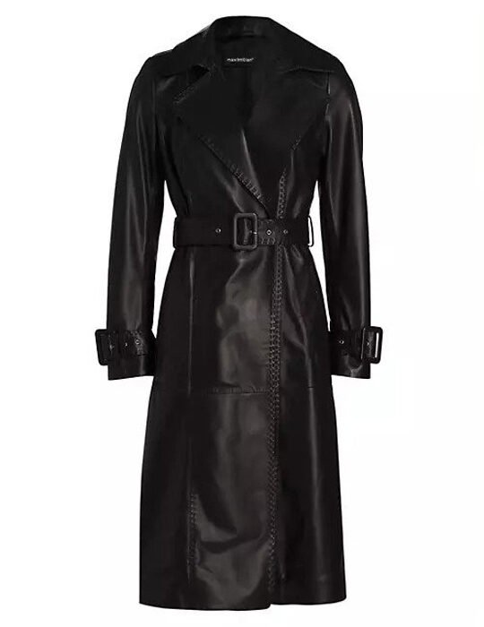 Black leather coats for women