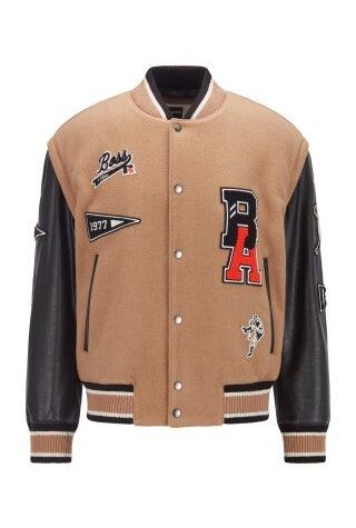 Stylish Varsity Leather Jacket For Men
