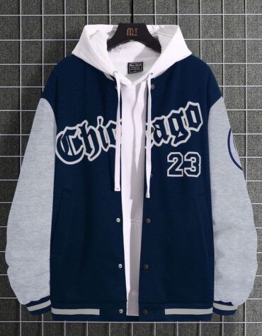 White And Blue Varsity Men Jacket