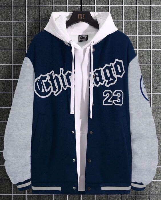 White And Blue Varsity Men Jacket