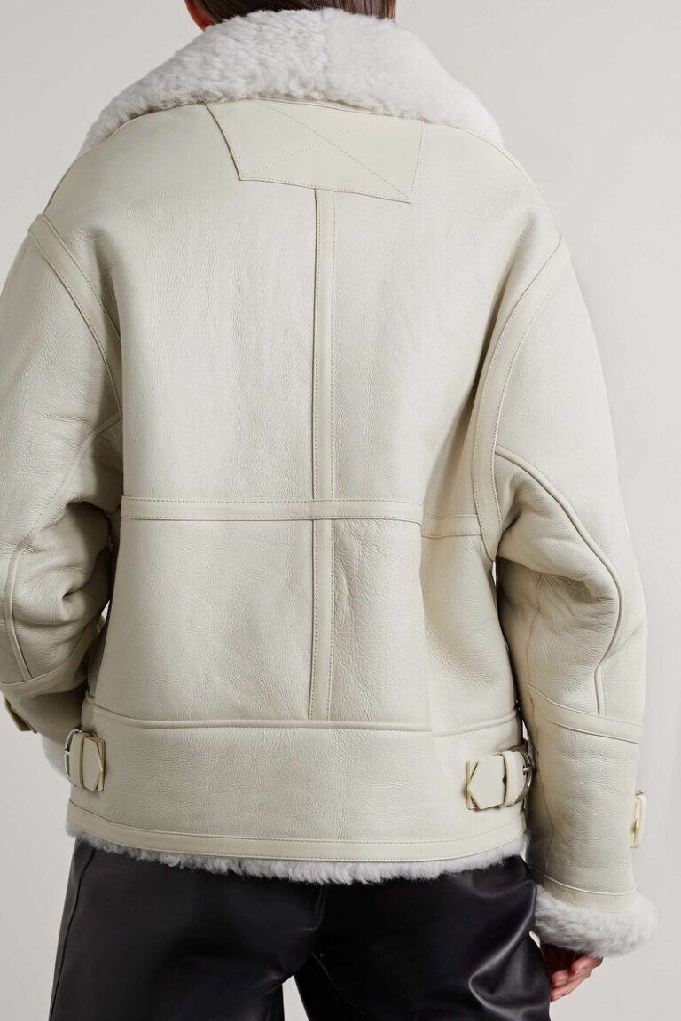 Women White Stylish Shearling Winter jacket