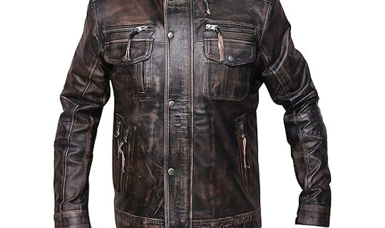 Vintage Black Horsehide Leather jacket For Men