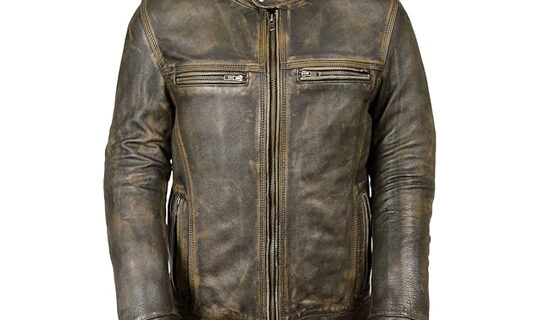 Men Vintage Horsehide Leather Jacket For Winter