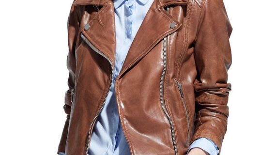 Women's Brown Biker Leather Jacket