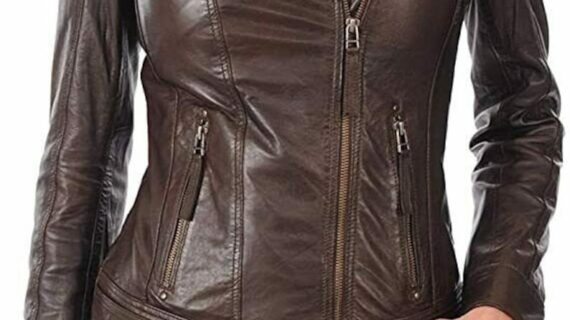 Lambskin Biker Leather Jacket for Women