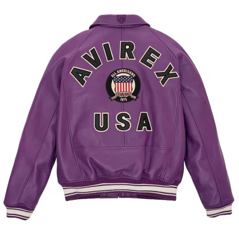 Leather icon jacket AVIREX purple Leather jacket