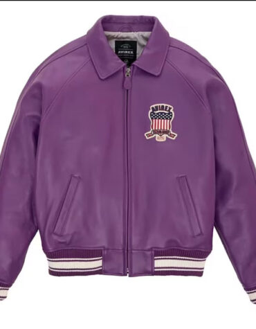 Leather icon jacket AVIREX purple Leather jacket