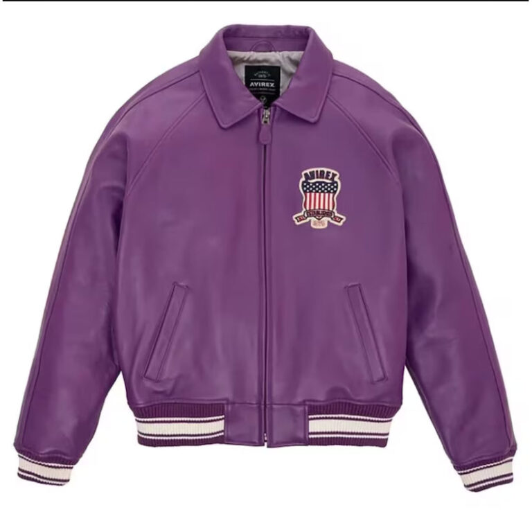 Leather icon jacket AVIREX purple Leather jacket