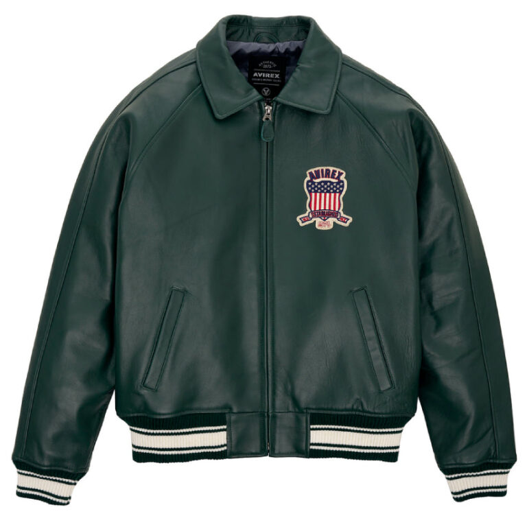 Mens Bomber Jacket American Flight Basket Ball Green Real Leather Jacket