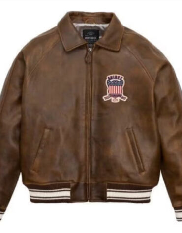 Mens New Avirex Brown Real Bomber Flight Jacket Leather Jacket