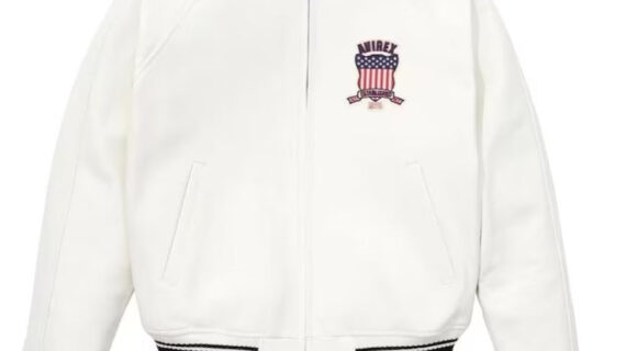 Avirex Men's New White American Flight Leather Bomber Jacket