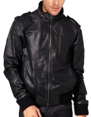 Men's Trendy Soft Sheepskin Front Zipped Bomber Jacket