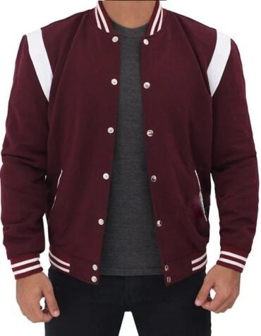 White and Maroon Letterman Jacket