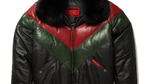 Stylish Multicolor V-Bomber Leather Jacket