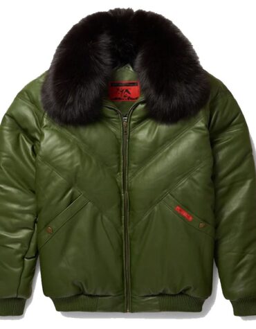 Stylish Design V-Bomber Leather Jacket for Men - Fashionable Outerwear