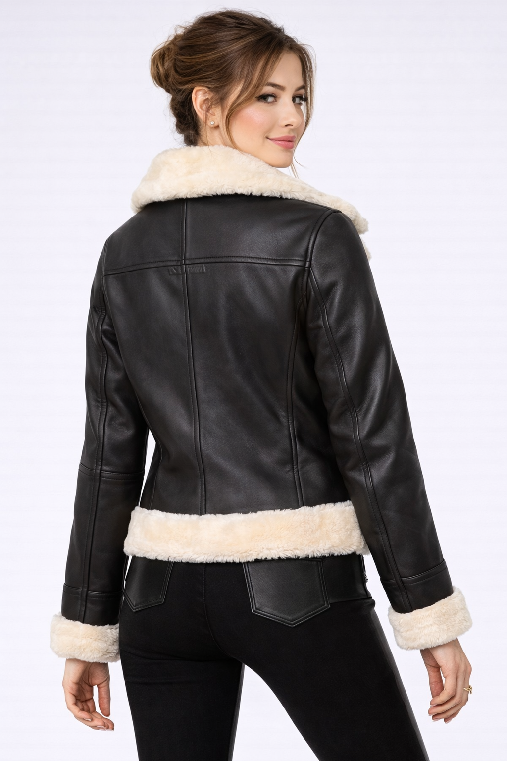 Women's Black Classic B3 Leather Bomber Jacket Women's Black Classic B3 Leather Bomber Jacket