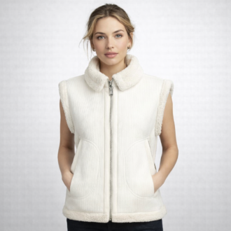 Women White Shearling Vest | Stylish Winter Wear