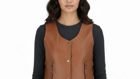 Brown Leather Vest for Women