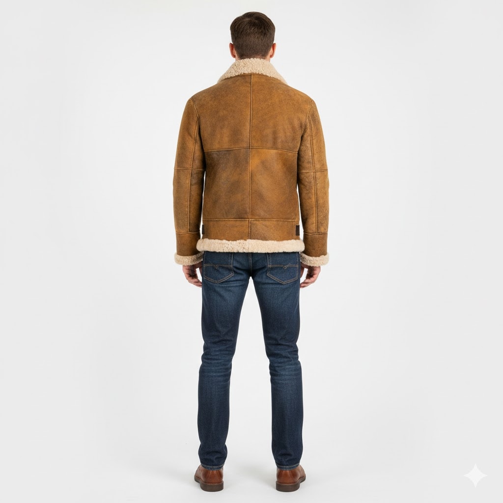 Men's Brown B3 Shearling Leather Bomber Jacket Men's Brown B3 Shearling Leather Bomber Jacket