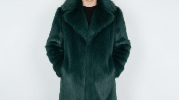 Green Men's Faux Fur Coat