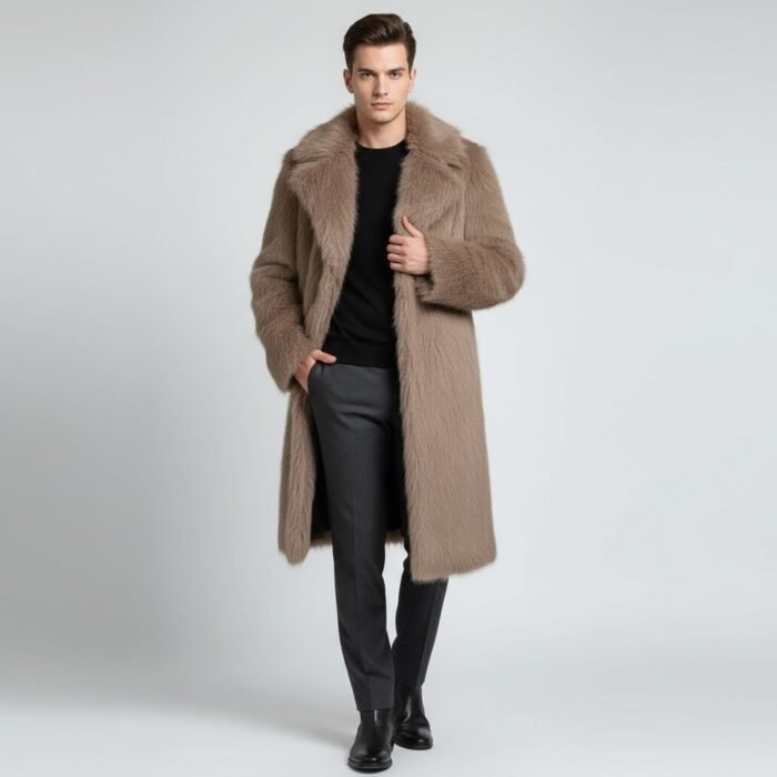 Brown Faux Fur Long Coat