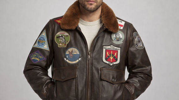 Men's Brown Leather Jacket Fur Collar USA Style