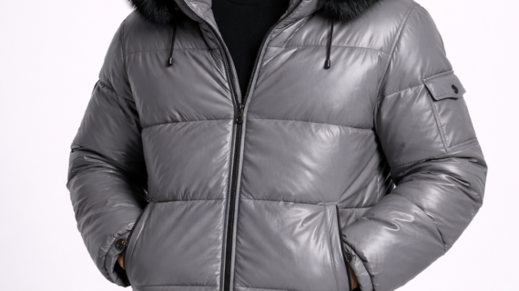 Men's Puffer Leather Jacket | Warm & Stylish Outerwear