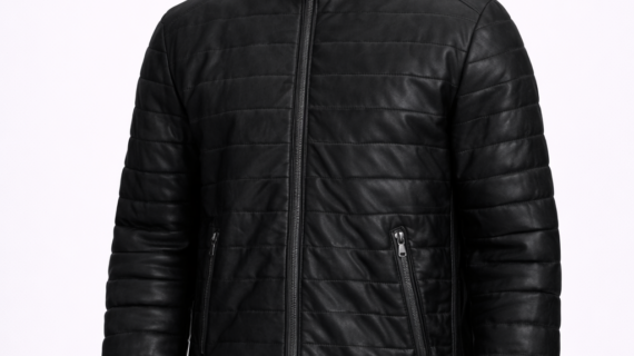 Men's Leather Jacket Black Riverside