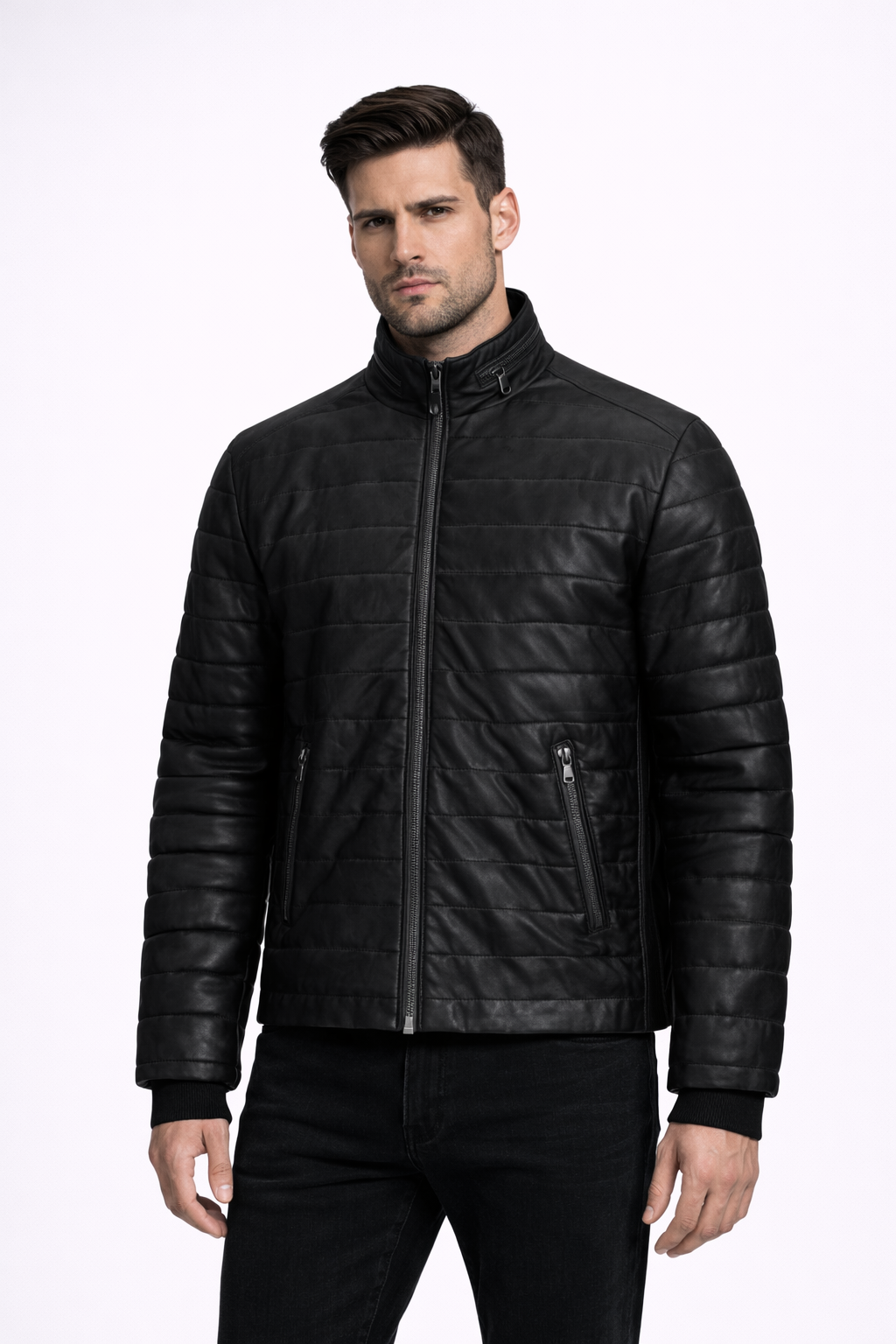 Men's Leather Jacket Black Riverside Men's Leather Jacket Black Riverside