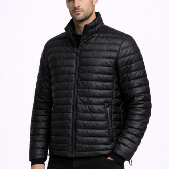 Men's black quilted puffer jacket