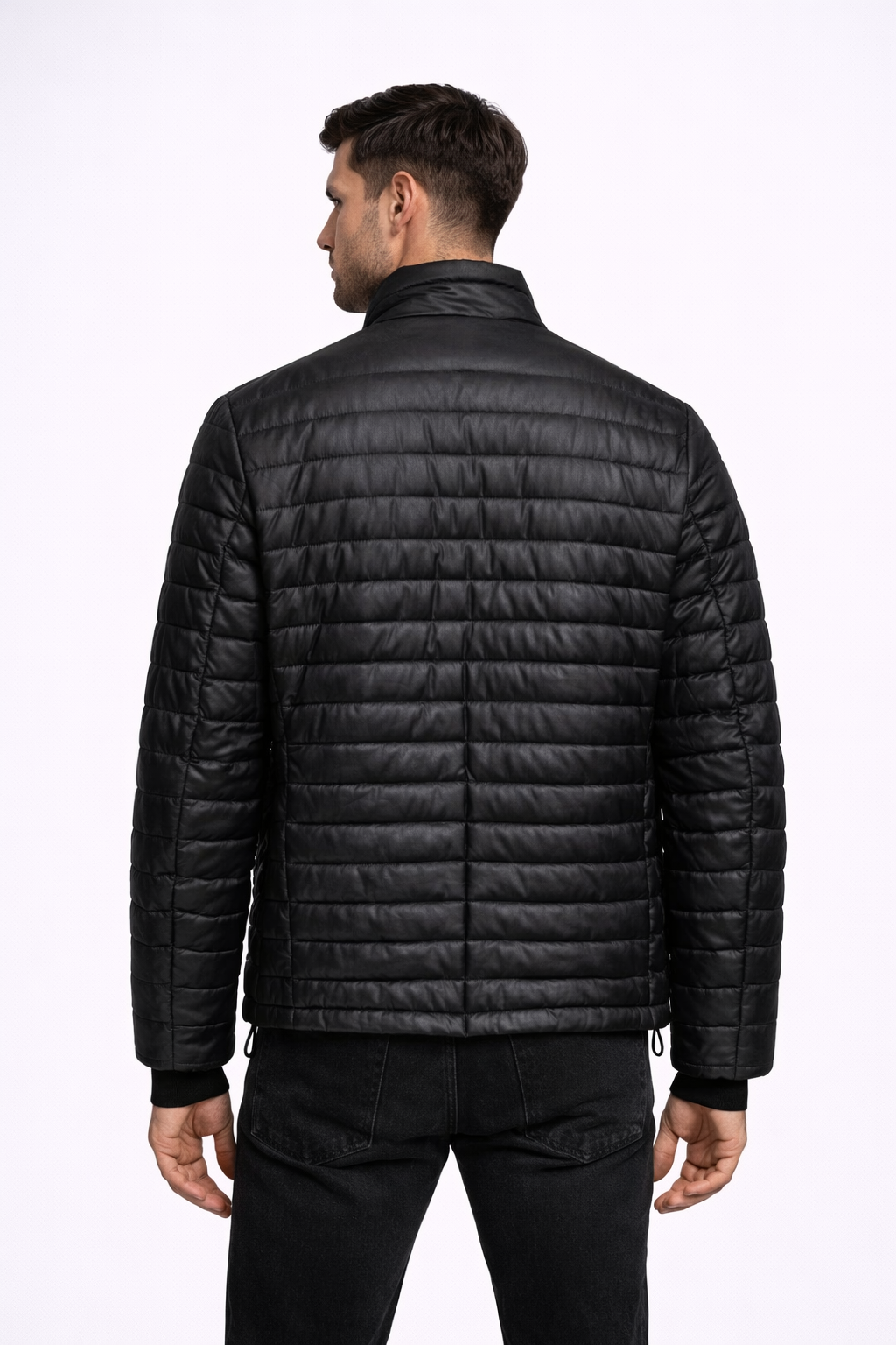 Men's black quilted puffer jacket Men's black quilted puffer jacket