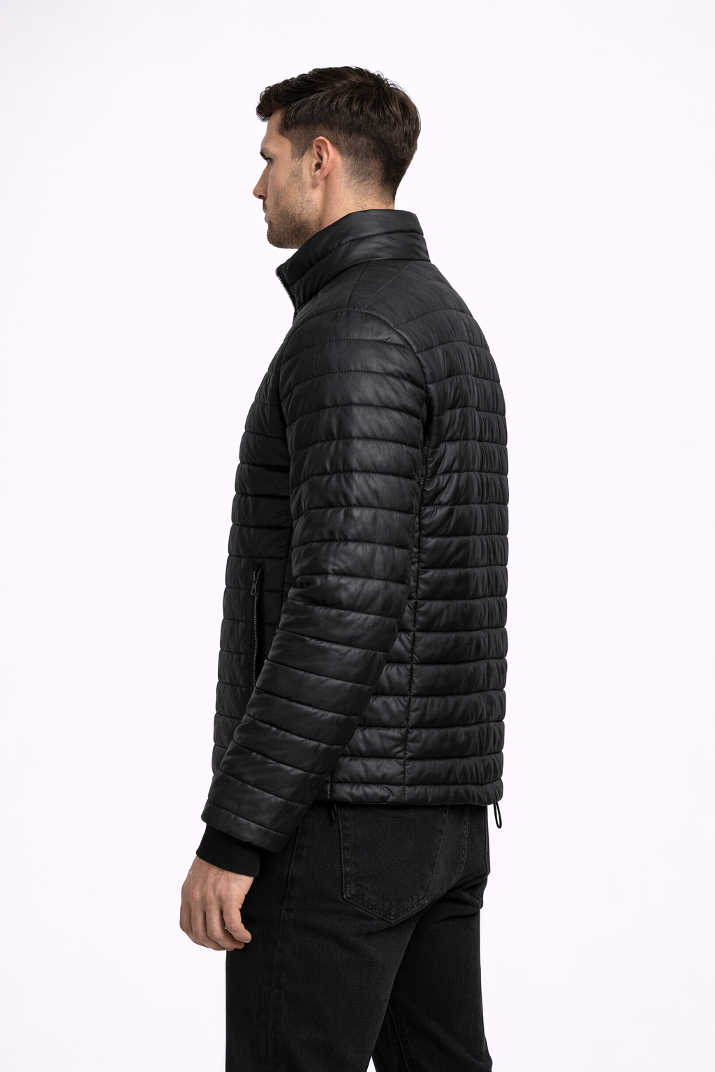 Men's black quilted puffer jacket Men's black quilted puffer jacket