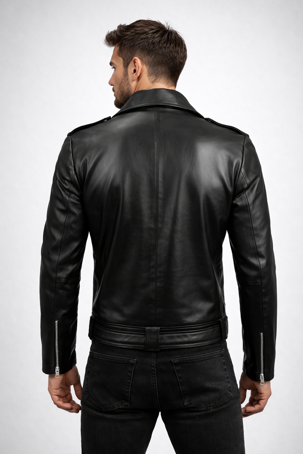 Men's Black Leather Moto Jacket Men's Black Leather Moto Jacket