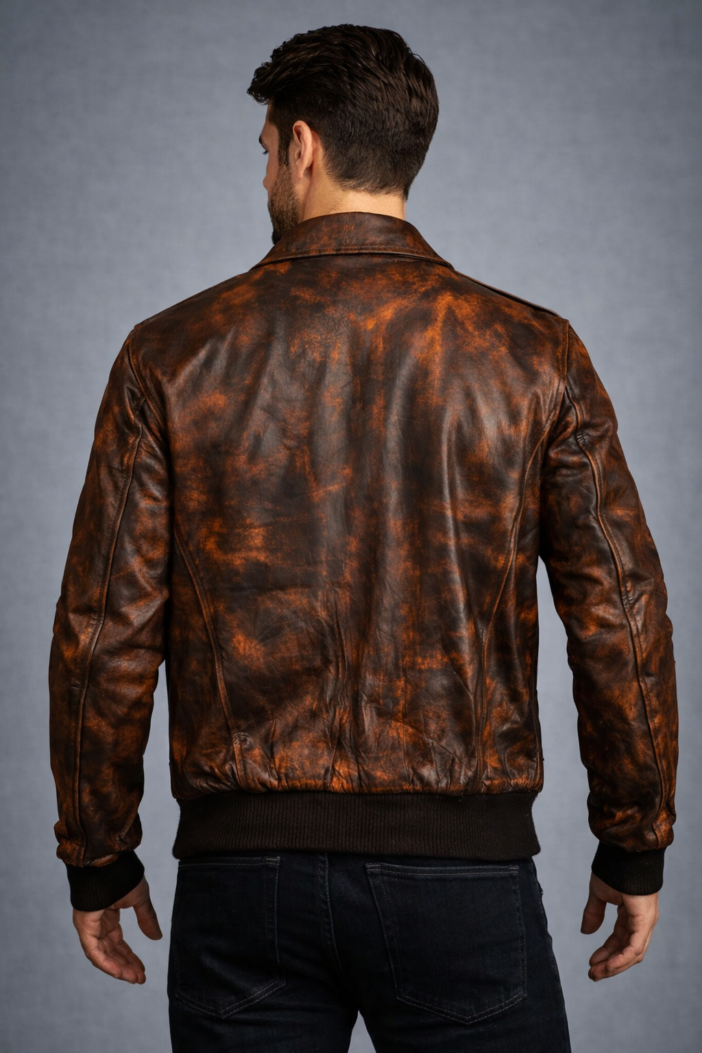 Brown Leather Flight Bomber Jacket Brown Leather Flight Bomber Jacket