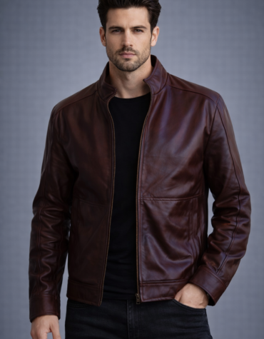 Brown Men's Pure Sheep Leather Jacket
