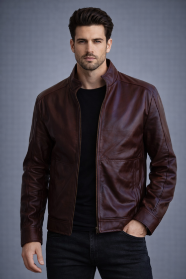 Brown Men's Pure Sheep Leather Jacket