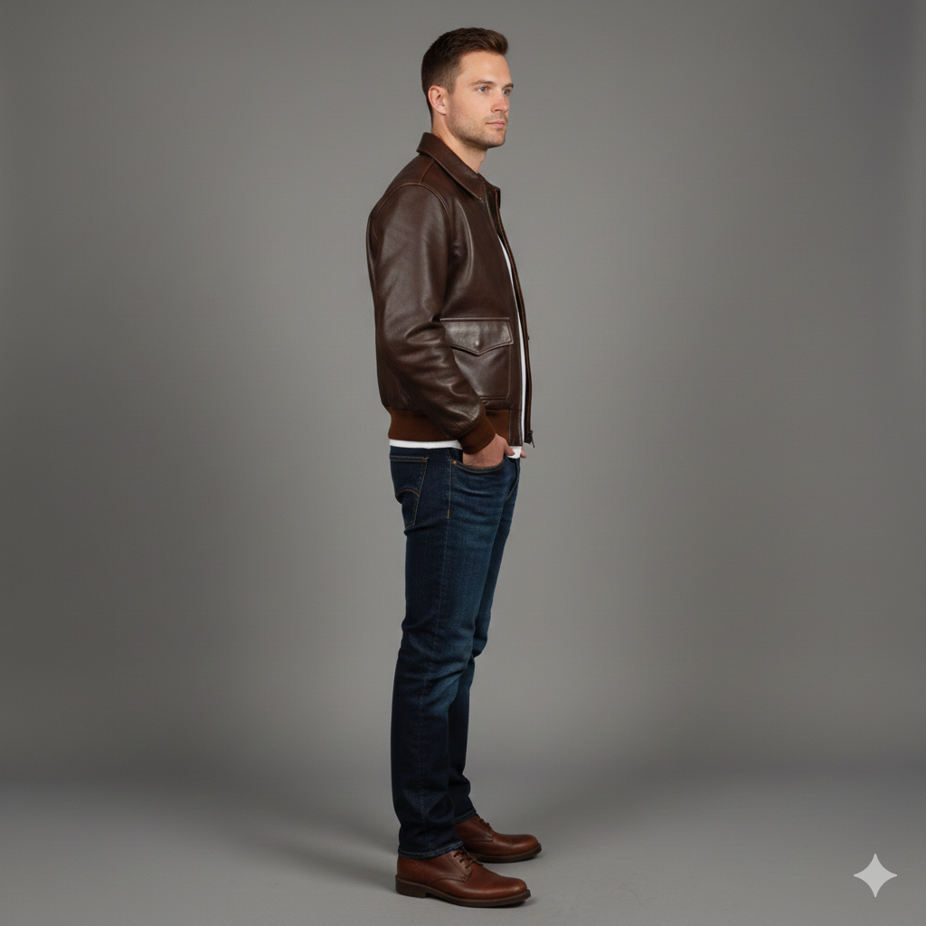 Mens Brown Bomber Leather Jacket Mens Brown Bomber Leather Jacket