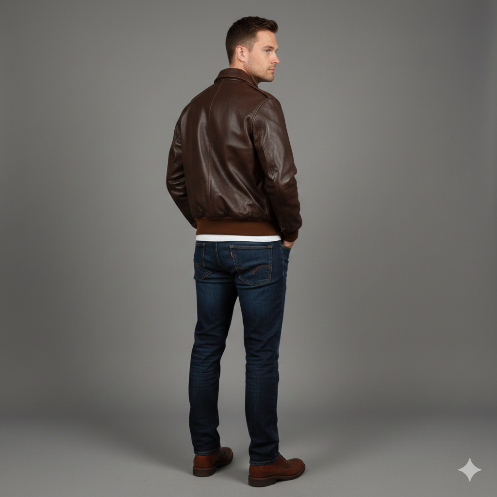 Mens Brown Bomber Leather Jacket Mens Brown Bomber Leather Jacket